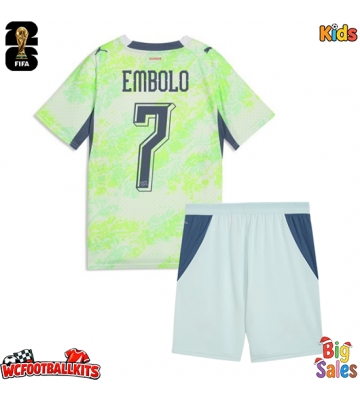 Switzerland Breel Embolo #7 Replica Away Stadium Kit for Kids World Cup 2026 Short Sleeve (+ pants)